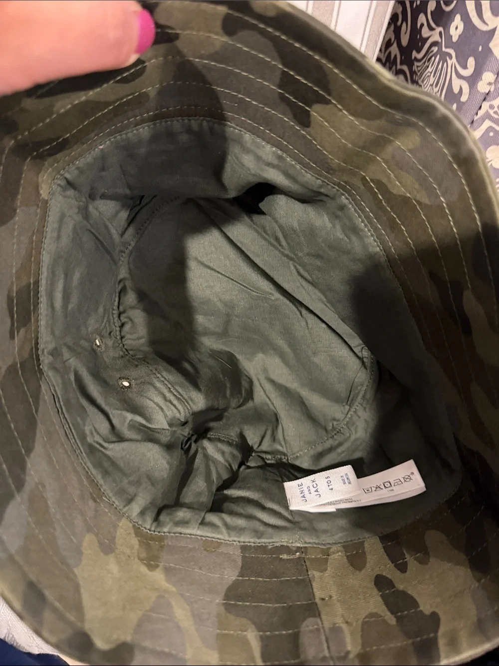 Janie and Jack Green Camo Bucket Hat for Kids